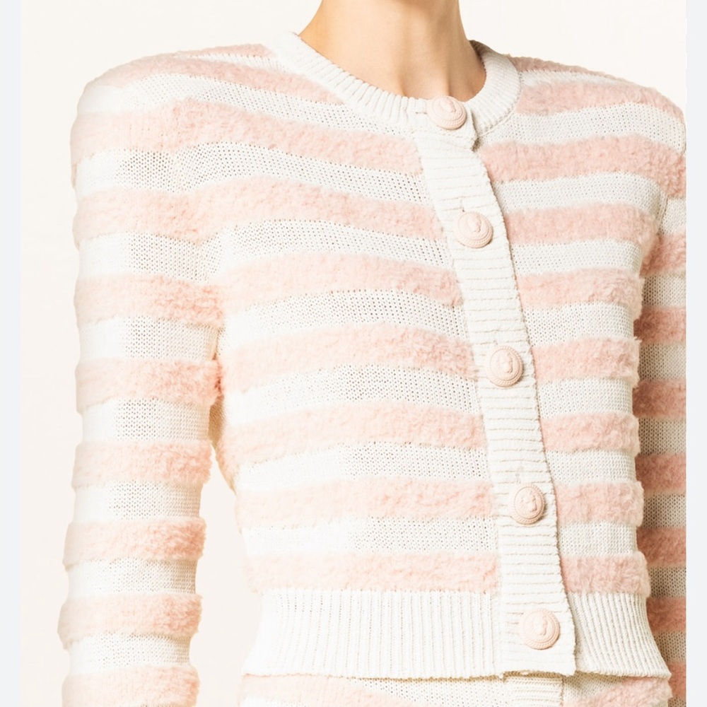 BALMAIN Striped wool-blend cardigan - Picture 1 of 8